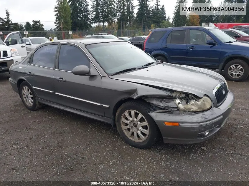 2003 Hyundai Sonata Gls/Lx VIN: KMHWF35H63A904356 Lot: 40573326