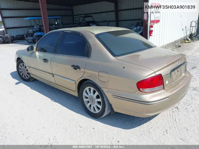 2003 Hyundai Sonata Gls/Lx VIN: KMHWF35H03A901839 Lot: 40601987