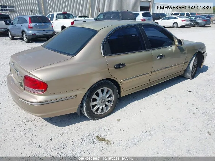 2003 Hyundai Sonata Gls/Lx VIN: KMHWF35H03A901839 Lot: 40601987