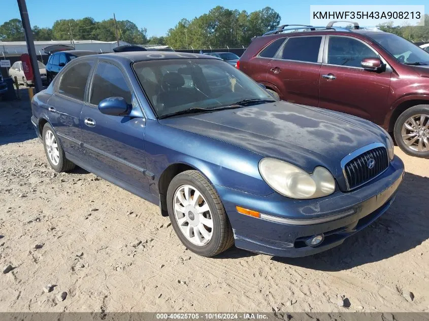 2003 Hyundai Sonata Gls/Lx VIN: KMHWF35H43A908213 Lot: 40625705