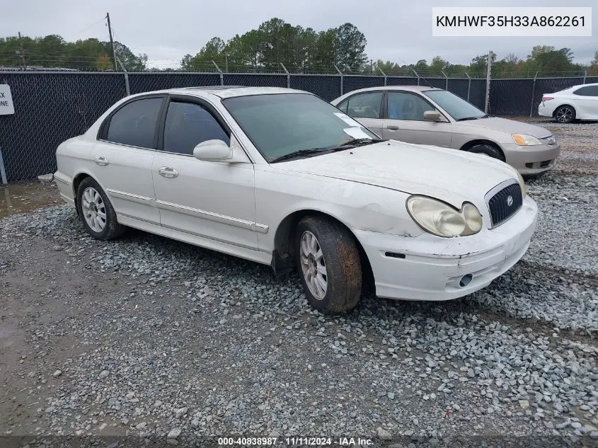 2003 Hyundai Sonata Gls/Lx VIN: KMHWF35H33A862261 Lot: 40838987