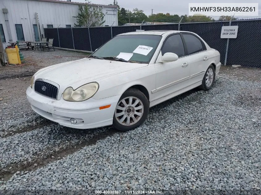 2003 Hyundai Sonata Gls/Lx VIN: KMHWF35H33A862261 Lot: 40838987