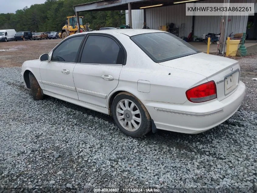 2003 Hyundai Sonata Gls/Lx VIN: KMHWF35H33A862261 Lot: 40838987