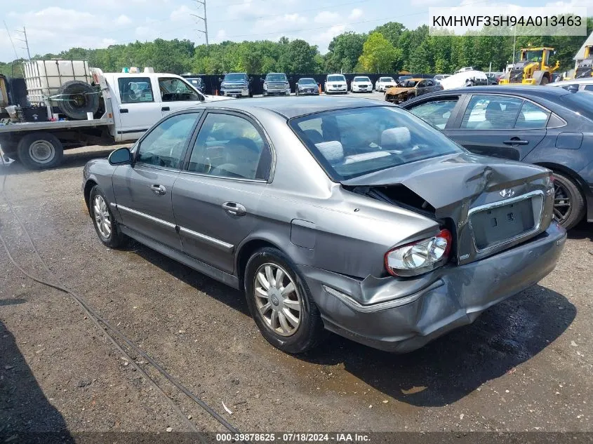 2004 Hyundai Sonata Gls/Lx VIN: KMHWF35H94A013463 Lot: 39878625