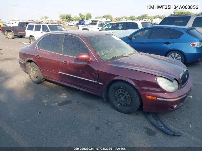 2004 Hyundai Sonata Gls/Lx VIN: KMHWF35H34A063856 Lot: 39929024