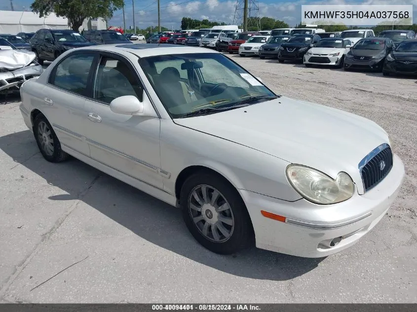 2004 Hyundai Sonata Gls/Lx VIN: KMHWF35H04A037568 Lot: 40094401