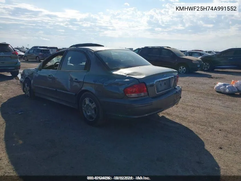 2004 Hyundai Sonata VIN: KMHWF25H74A991552 Lot: 40124096