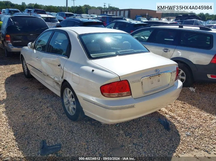 2004 Hyundai Sonata Gls/Lx VIN: KMHWF35HX4A045984 Lot: 40234512