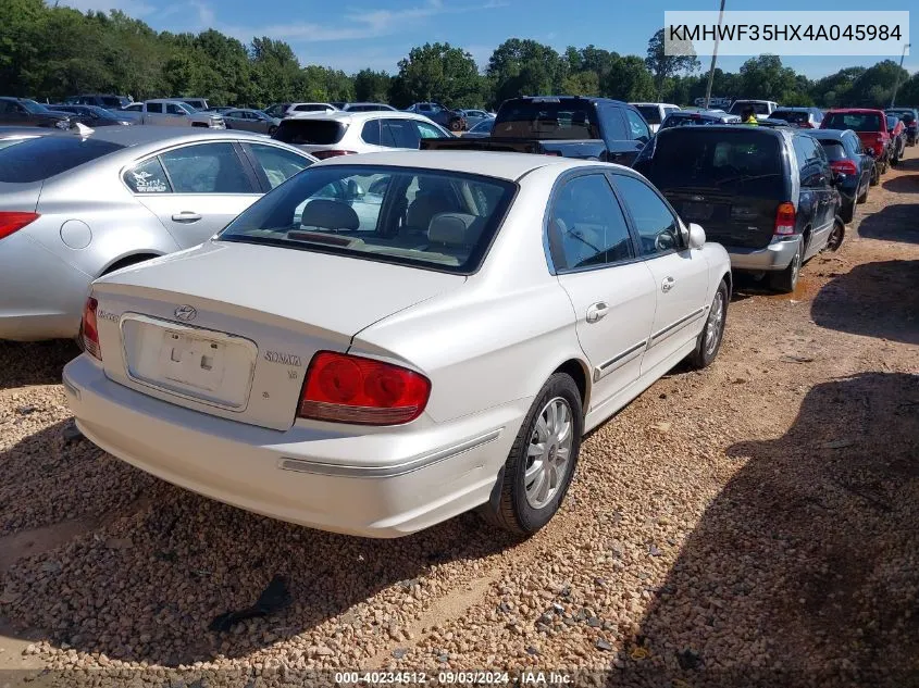 2004 Hyundai Sonata Gls/Lx VIN: KMHWF35HX4A045984 Lot: 40234512