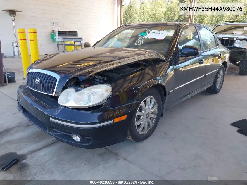 2004 Hyundai Sonata Gls/Lx VIN: KMHWF35H44A980076 Lot: 40236699