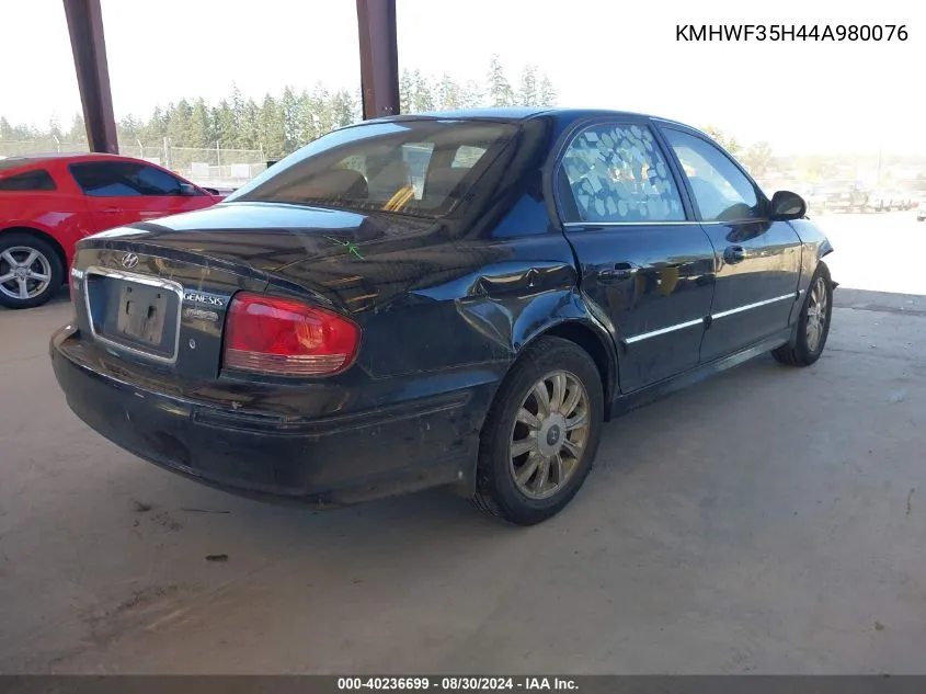 2004 Hyundai Sonata Gls/Lx VIN: KMHWF35H44A980076 Lot: 40236699