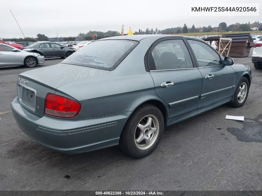 2004 Hyundai Sonata VIN: KMHWF25S44A920546 Lot: 40622388