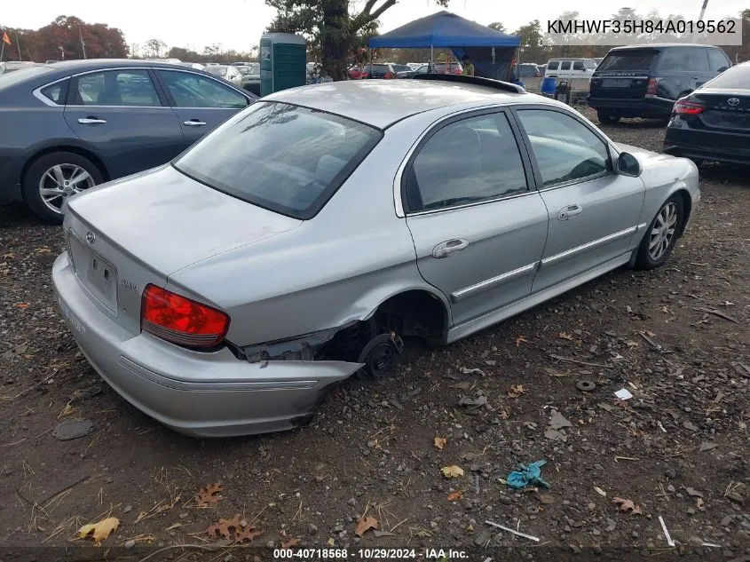 2004 Hyundai Sonata Gls/Lx VIN: KMHWF35H84A019562 Lot: 40718568