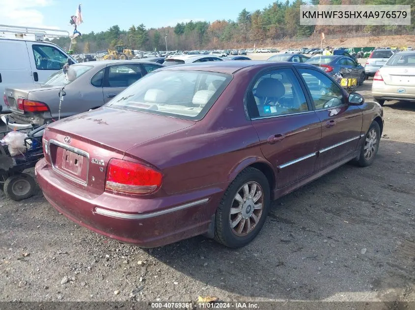 2004 Hyundai Sonata Gls/Lx VIN: KMHWF35HX4A976579 Lot: 40759361