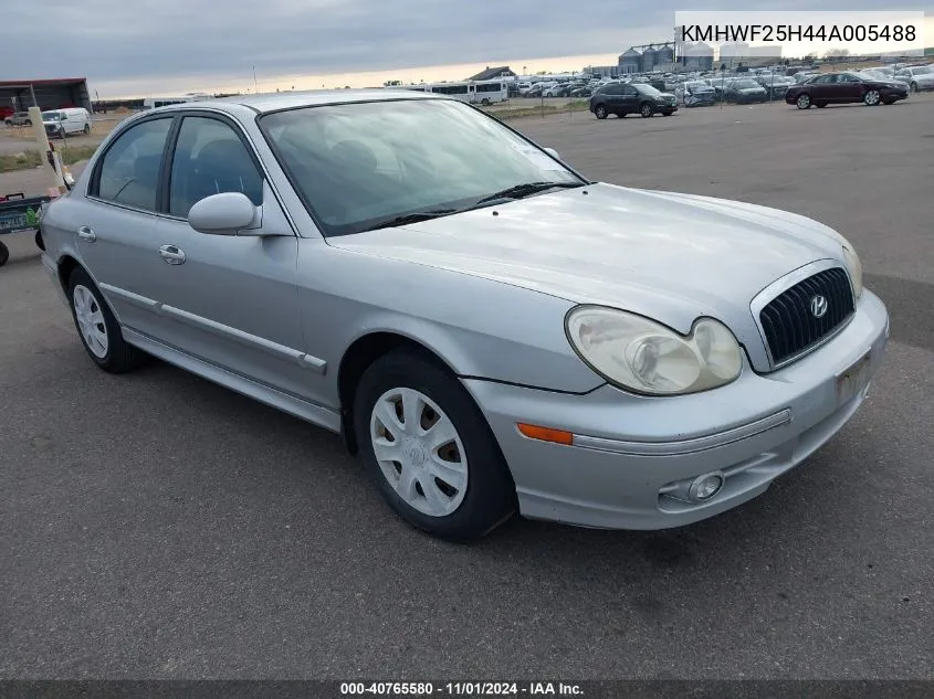 2004 Hyundai Sonata Base W/2.7L V6 (A4) VIN: KMHWF25H44A005488 Lot: 40765580