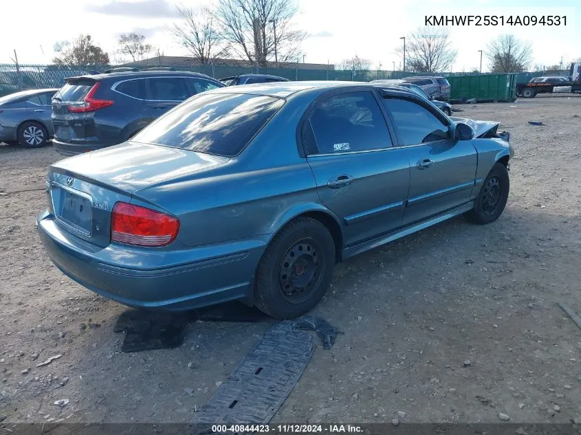 2004 Hyundai Sonata VIN: KMHWF25S14A094531 Lot: 40844423