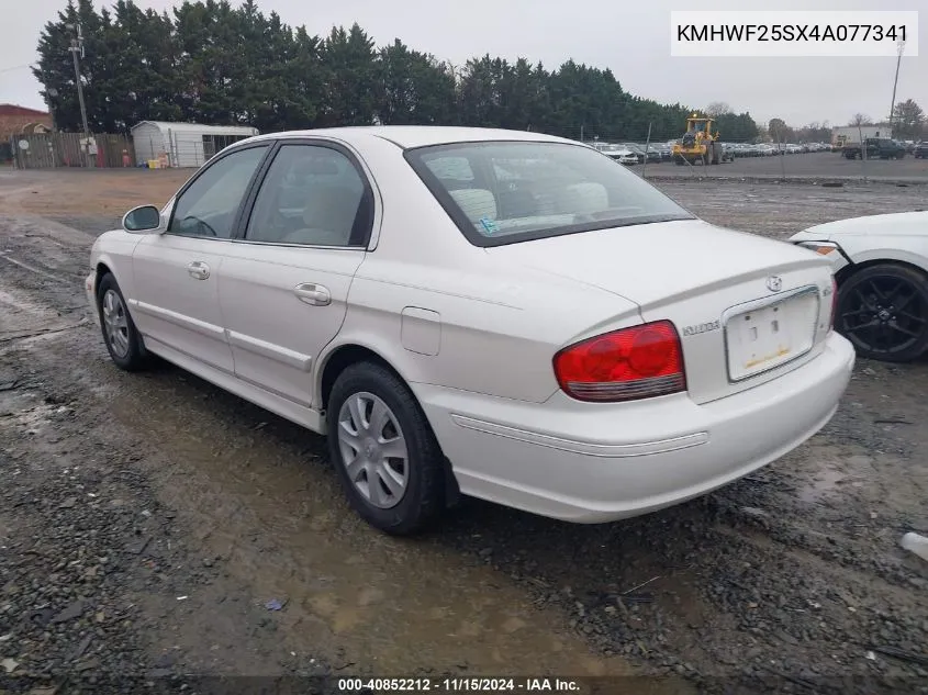 2004 Hyundai Sonata VIN: KMHWF25SX4A077341 Lot: 40852212