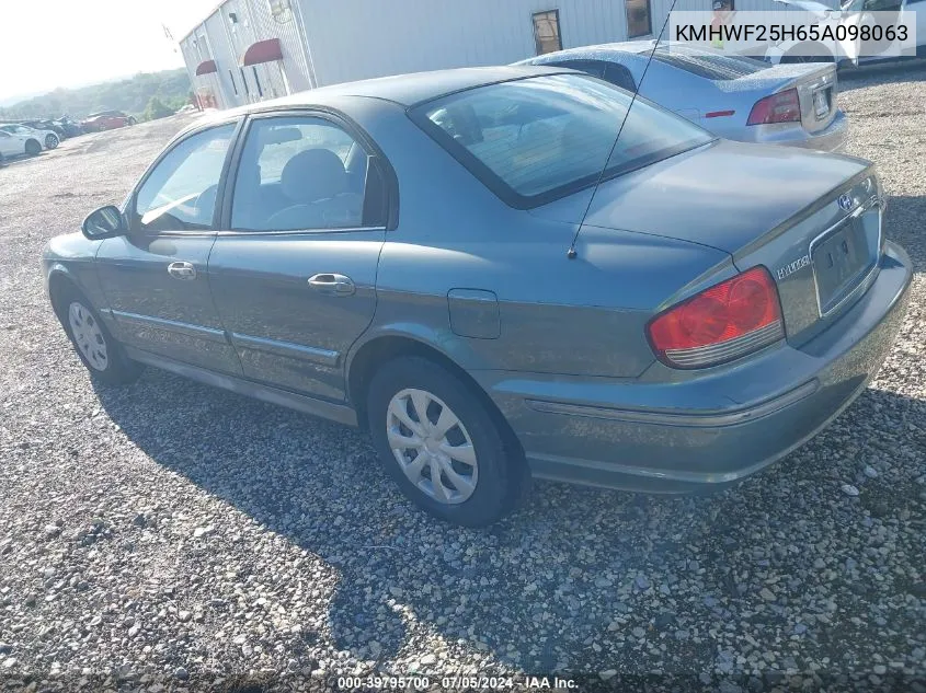 KMHWF25H65A098063 2005 Hyundai Sonata Gl V6