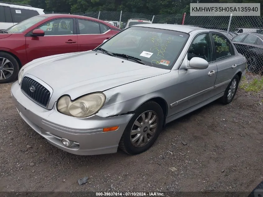 2005 Hyundai Sonata Gls/Lx VIN: KMHWF35H05A135940 Lot: 39837614