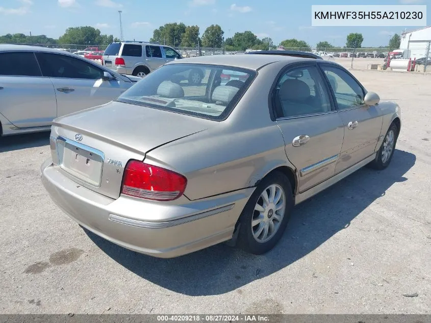 2005 Hyundai Sonata Gls/Lx VIN: KMHWF35H55A210230 Lot: 40209218