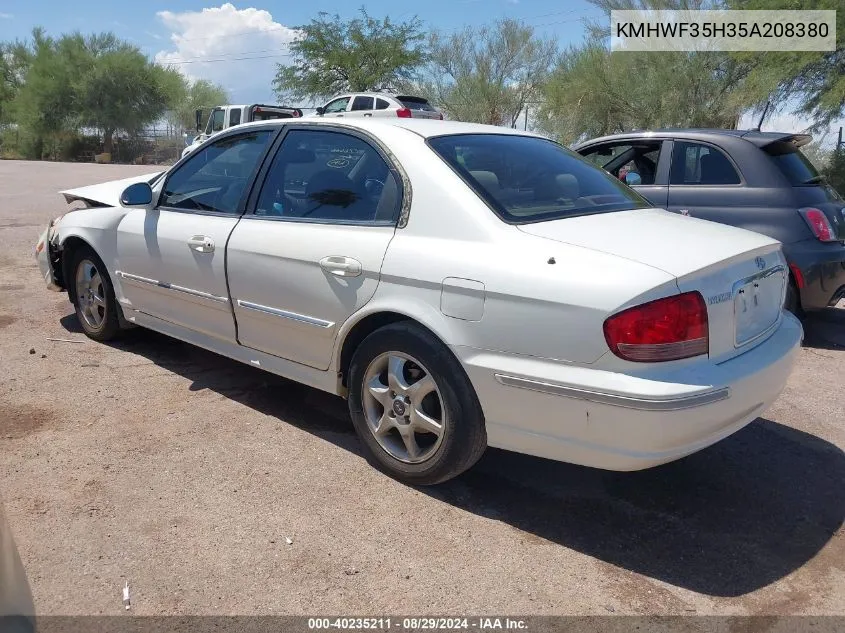 2005 Hyundai Sonata Gls/Lx VIN: KMHWF35H35A208380 Lot: 40235211