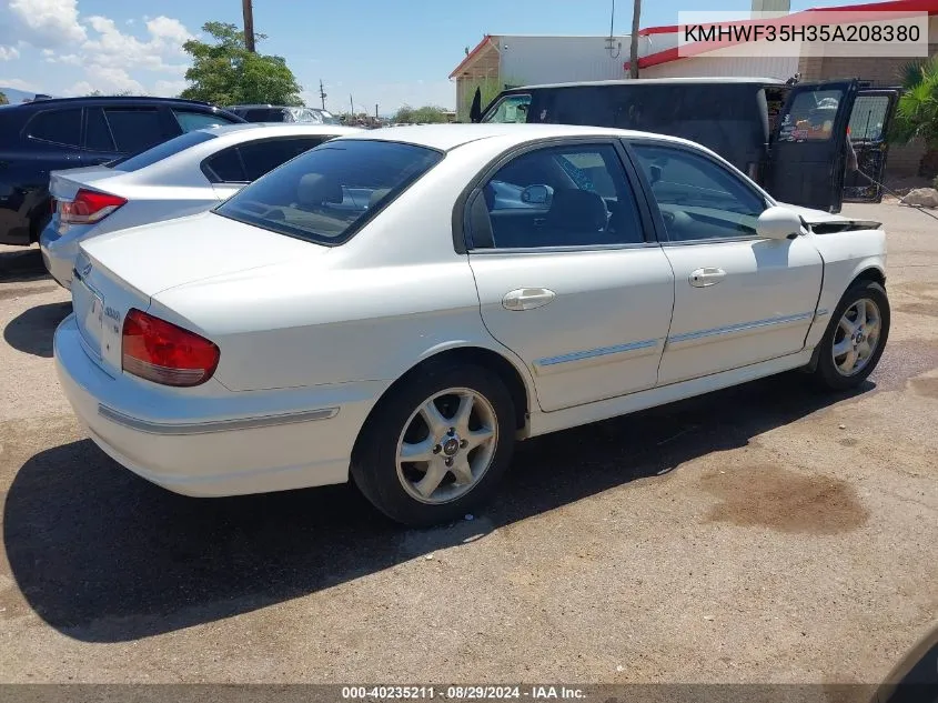 2005 Hyundai Sonata Gls/Lx VIN: KMHWF35H35A208380 Lot: 40235211