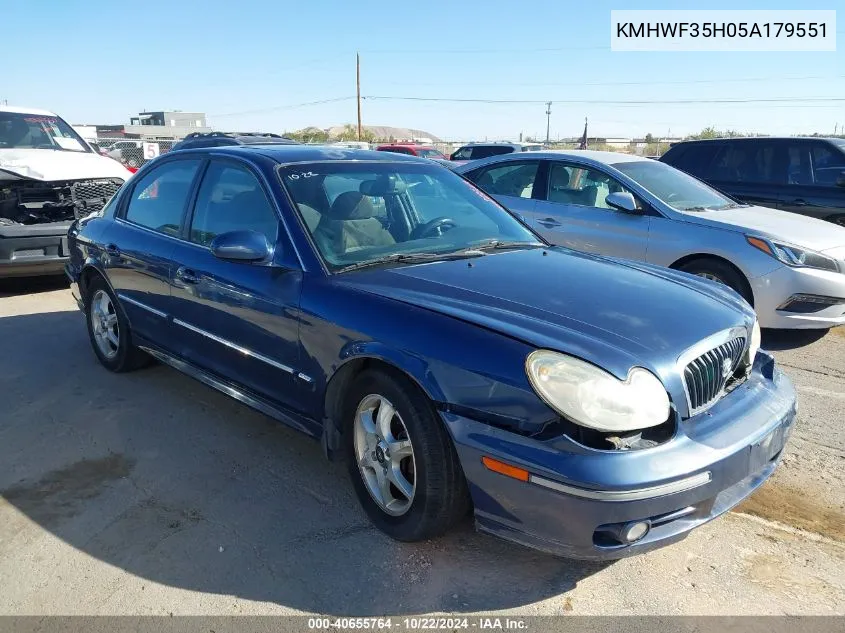 2005 Hyundai Sonata Gls/Lx VIN: KMHWF35H05A179551 Lot: 40655764