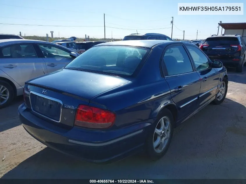 2005 Hyundai Sonata Gls/Lx VIN: KMHWF35H05A179551 Lot: 40655764