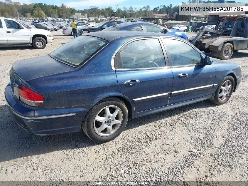 2005 Hyundai Sonata Gls/Lx VIN: KMHWF35H55A201785 Lot: 40659709