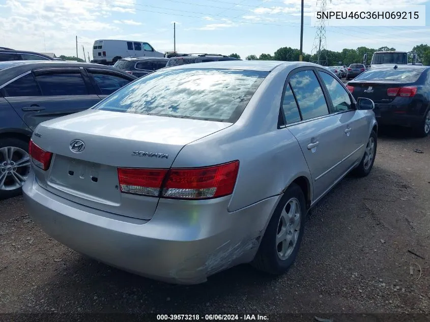 2006 Hyundai Sonata Gls VIN: 5NPEU46C36H069215 Lot: 39573218