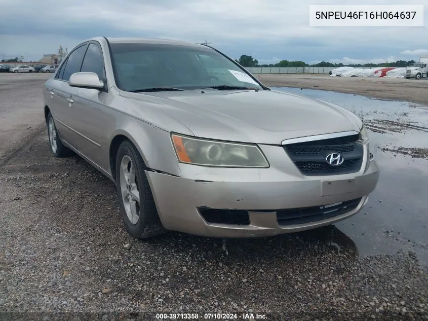 5NPEU46F16H064637 2006 Hyundai Sonata Gls V6/Lx V6