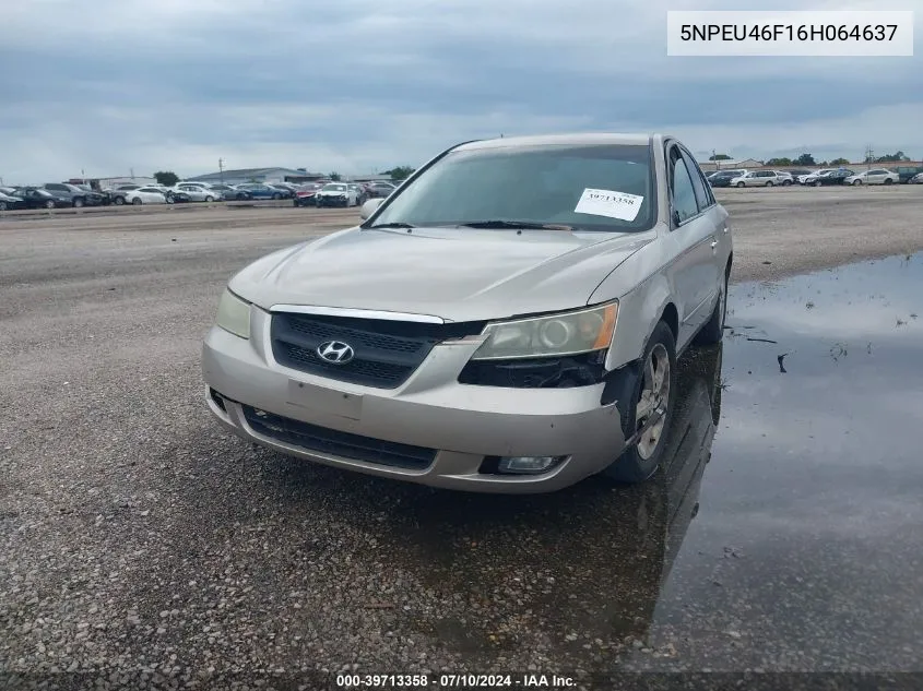 2006 Hyundai Sonata Gls V6/Lx V6 VIN: 5NPEU46F16H064637 Lot: 39713358