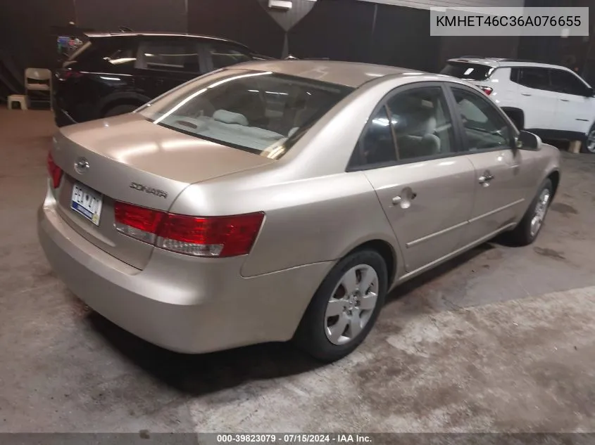 2006 Hyundai Sonata Gl VIN: KMHET46C36A076655 Lot: 39823079