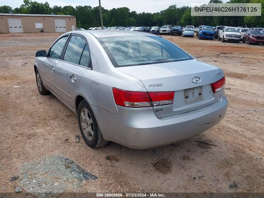 5NPEU46C26H176126 2006 Hyundai Sonata Gls