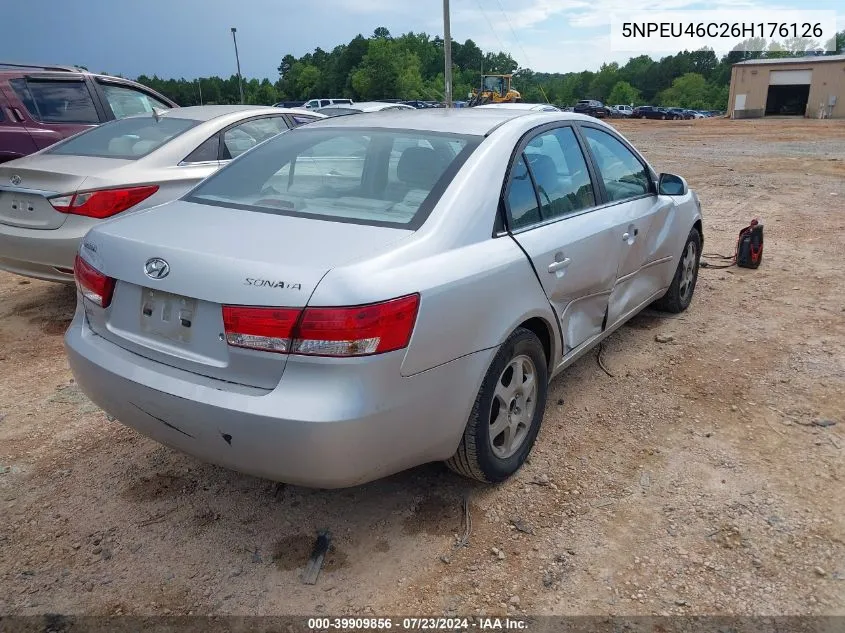 2006 Hyundai Sonata Gls VIN: 5NPEU46C26H176126 Lot: 39909856