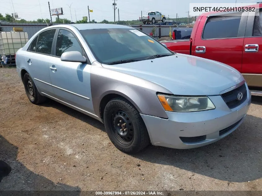 2006 Hyundai Sonata Gl VIN: 5NPET46C26H105382 Lot: 39967994