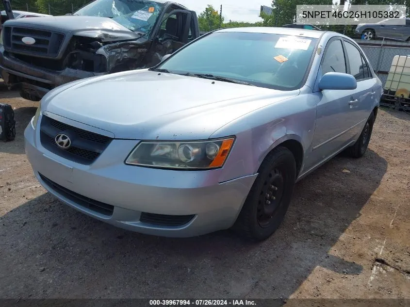 2006 Hyundai Sonata Gl VIN: 5NPET46C26H105382 Lot: 39967994