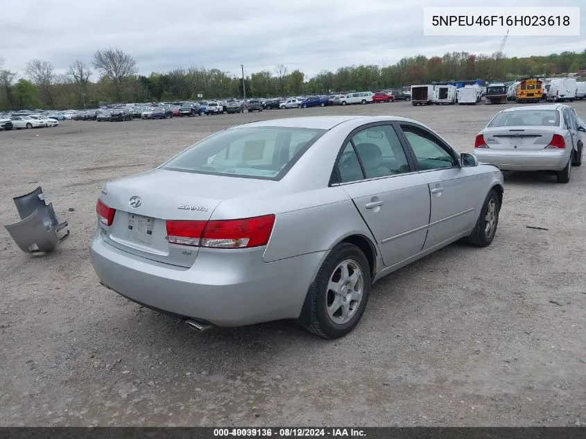 5NPEU46F16H023618 2006 Hyundai Sonata Gls V6/Lx V6