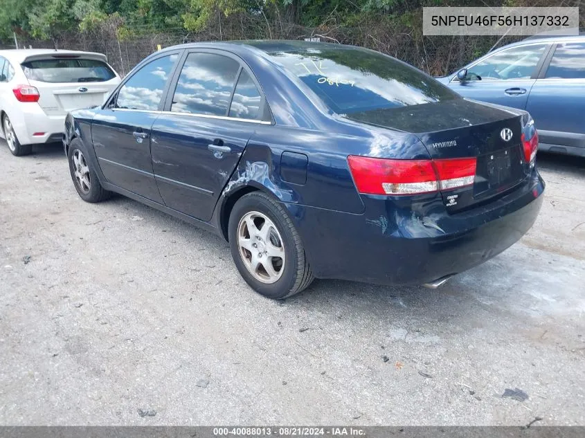 2006 Hyundai Sonata Gls V6/Lx V6 VIN: 5NPEU46F56H137332 Lot: 40088013