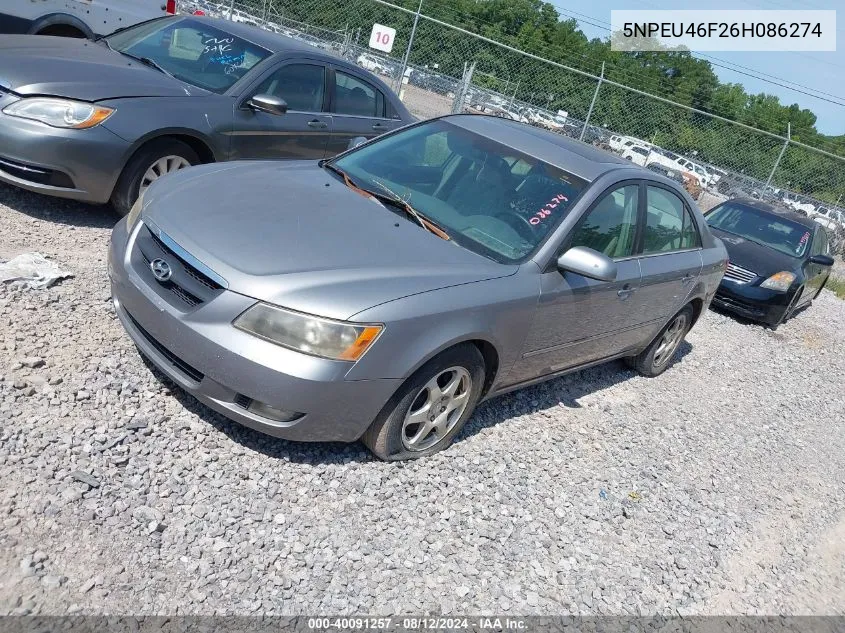 5NPEU46F26H086274 2006 Hyundai Sonata Gls V6/Lx V6