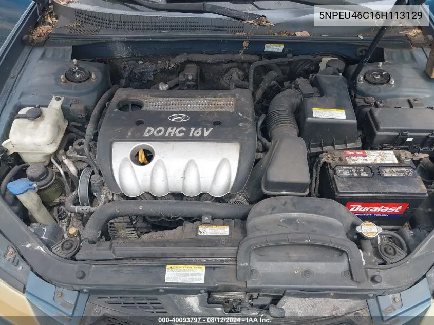 5NPEU46C16H113129 2006 Hyundai Sonata Gls