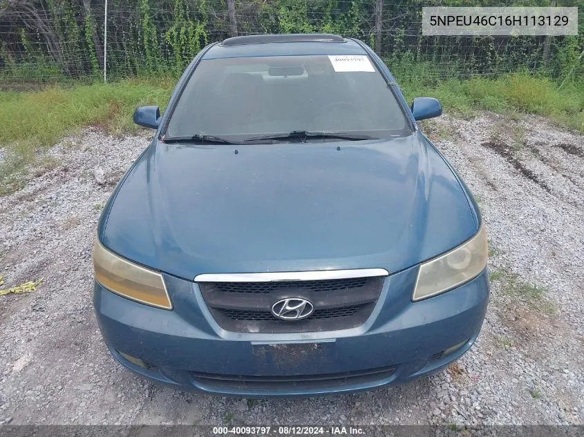 2006 Hyundai Sonata Gls VIN: 5NPEU46C16H113129 Lot: 40093797