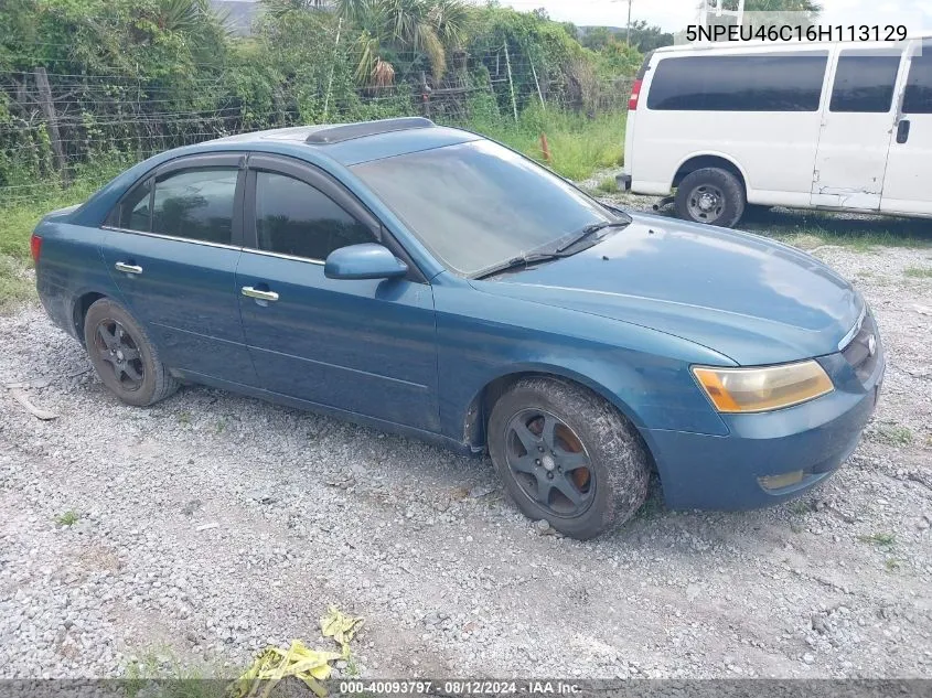 2006 Hyundai Sonata Gls VIN: 5NPEU46C16H113129 Lot: 40093797