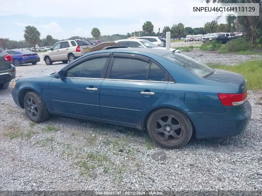 2006 Hyundai Sonata Gls VIN: 5NPEU46C16H113129 Lot: 40093797