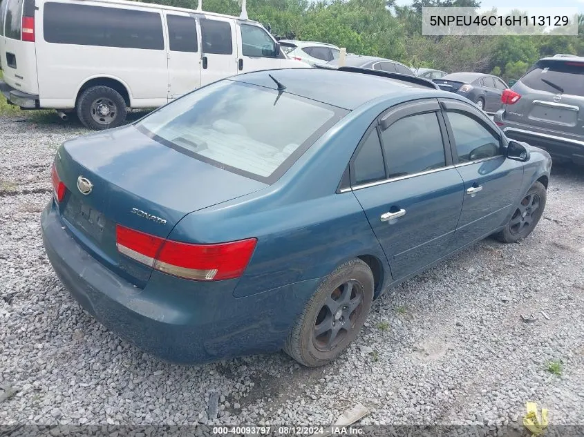 2006 Hyundai Sonata Gls VIN: 5NPEU46C16H113129 Lot: 40093797