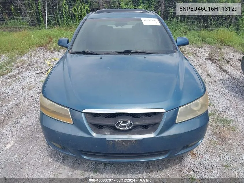 5NPEU46C16H113129 2006 Hyundai Sonata Gls