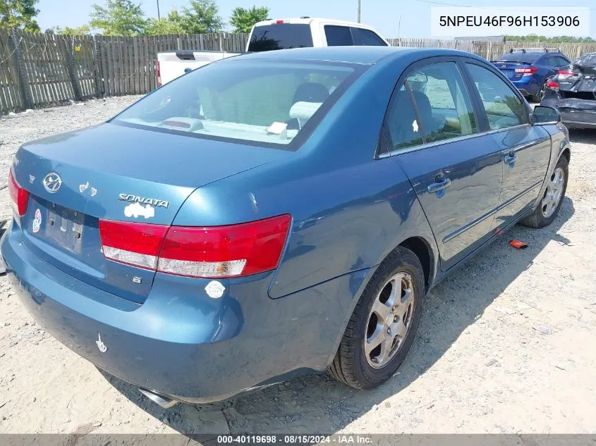 2006 Hyundai Sonata Gls/Lx VIN: 5NPEU46F96H153906 Lot: 40119698