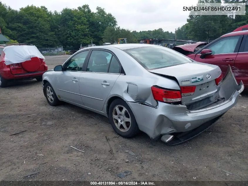 5NPEU46F86H002491 2006 Hyundai Sonata Gls V6/Lx V6