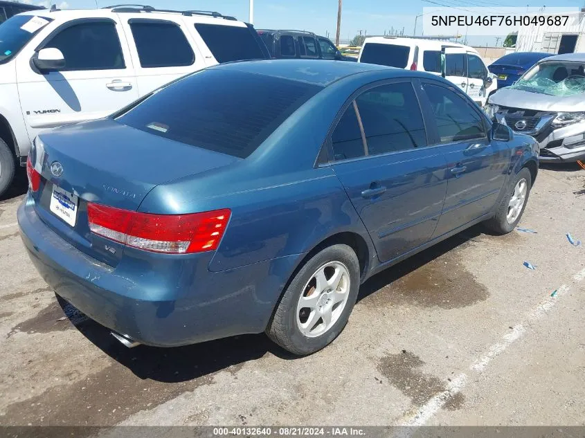 2006 Hyundai Sonata Gls V6/Lx V6 VIN: 5NPEU46F76H049687 Lot: 40132640