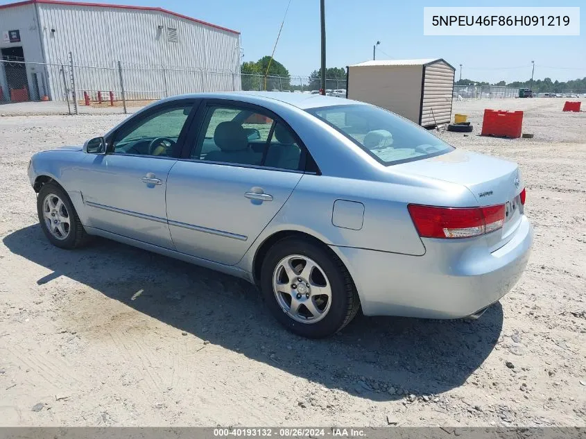 2006 Hyundai Sonata Gls V6/Lx V6 VIN: 5NPEU46F86H091219 Lot: 40193132